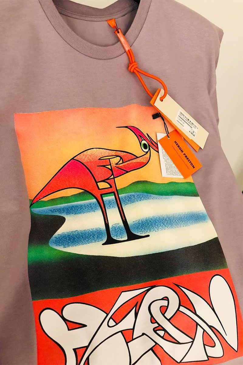 Heron Preston Фиолетовая оверсайз футболка abstract-print