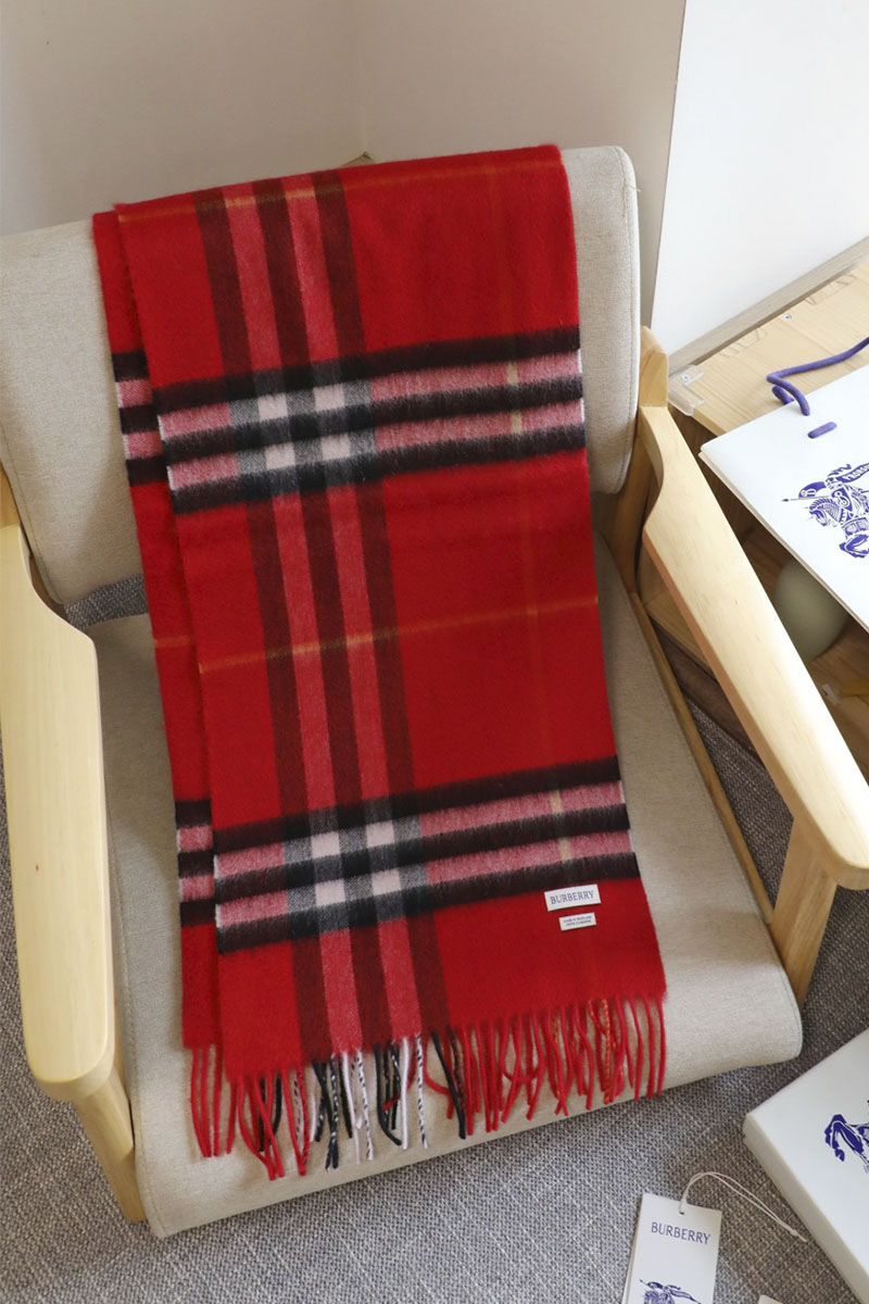 Burberry Шарф two-tone Check premium 168x30 см - Red