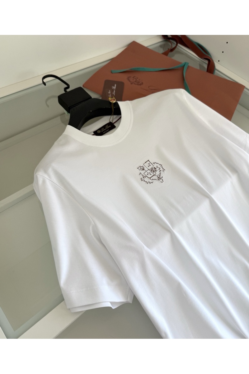 Loro Piana Мужская белая футболка premium