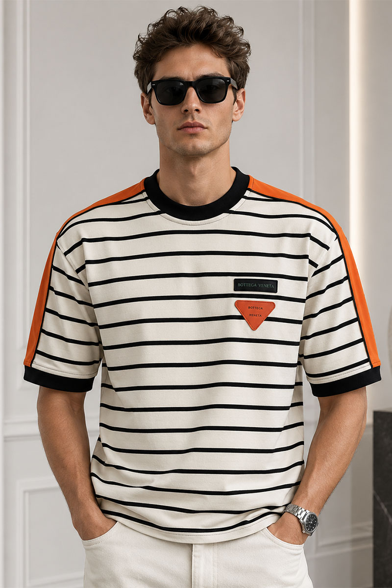 BV Оверсайз футболка - Beige / Orange