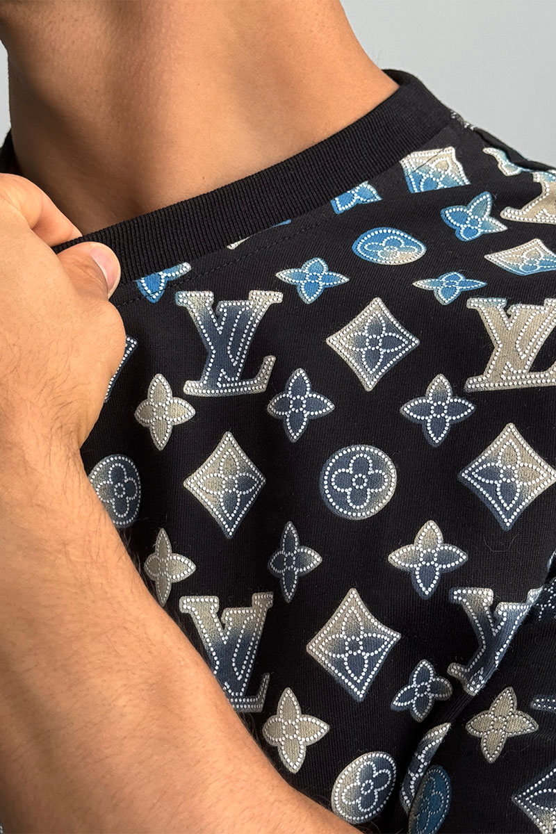 Lоuis Vuittоn Чёрная оверсайз футболка Monogram All-over