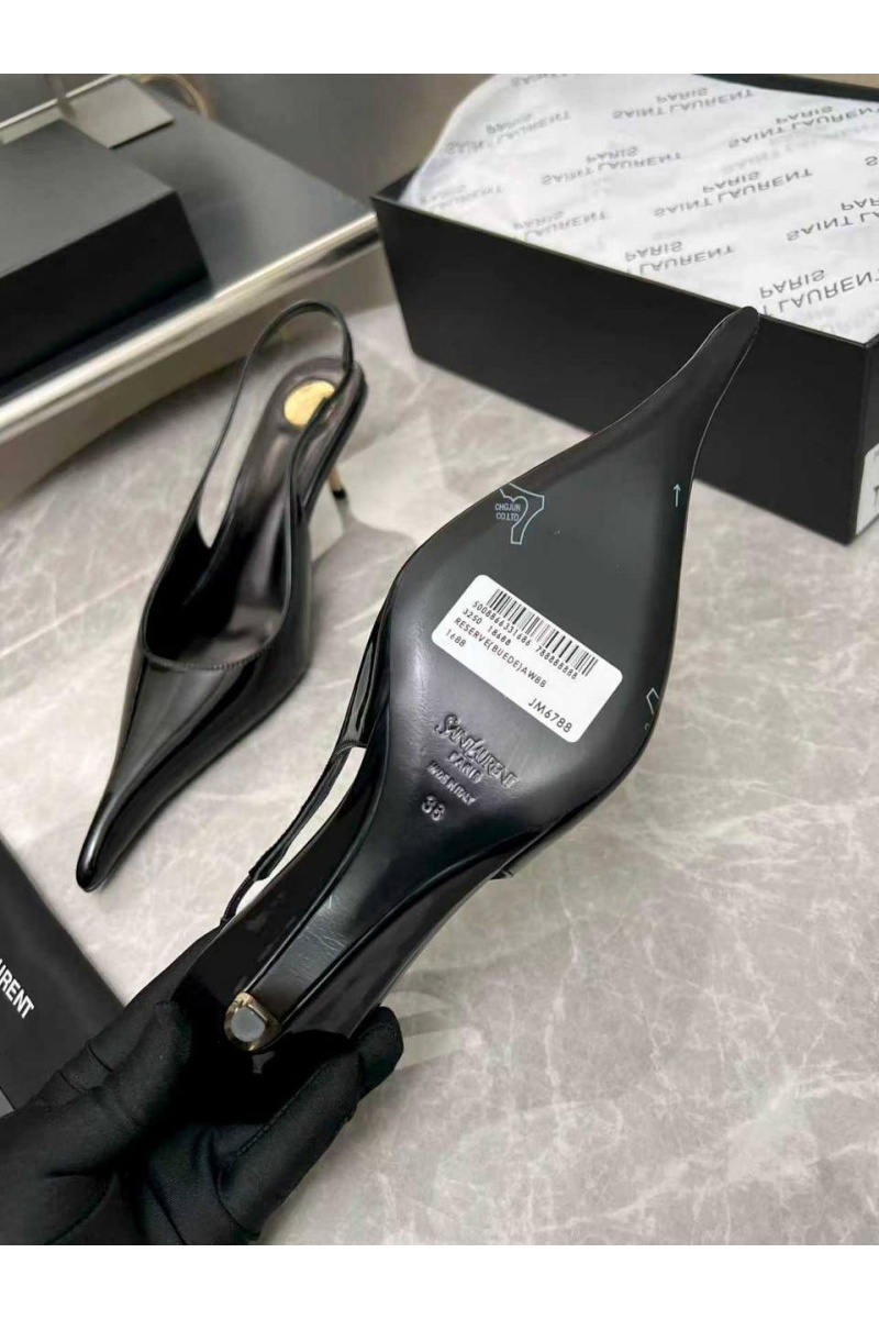 Yves Saint Laurent Женские кожаные туфли на каблуке premium