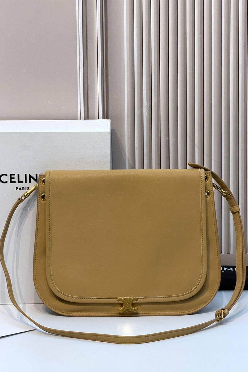 Celine Кожаная сумка Soft Triomphe Besace premium 34x25x13 см