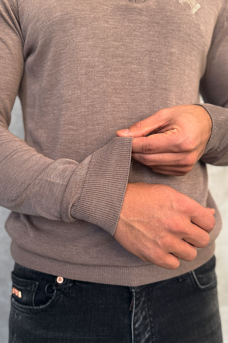 Stеfаnо Riссi Бежевое поло с длинным рукавом zip-up 