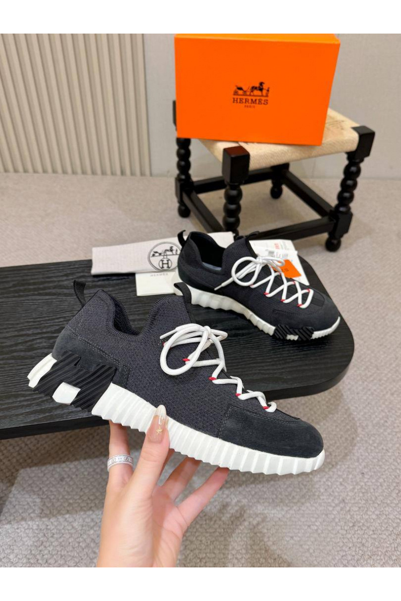 Hermes Текстильные кроссовки lift slip-on