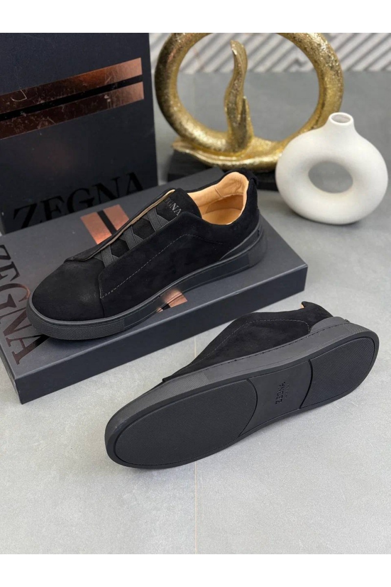 Zegna Замшевые кроссовки Triple Stitch
