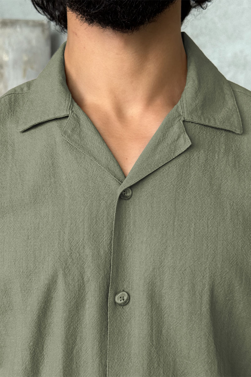Loro Piana Мужская рубашка цвета хаки 