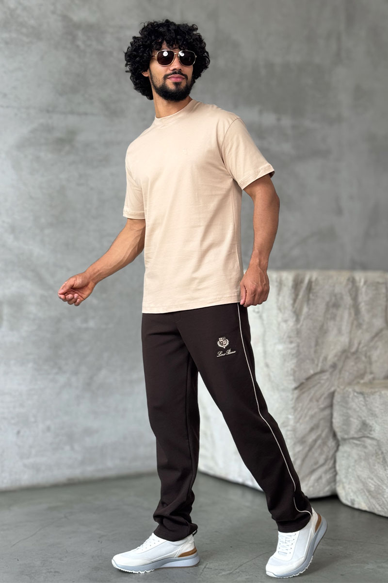 Loro Piana Мужская бежевая футболка