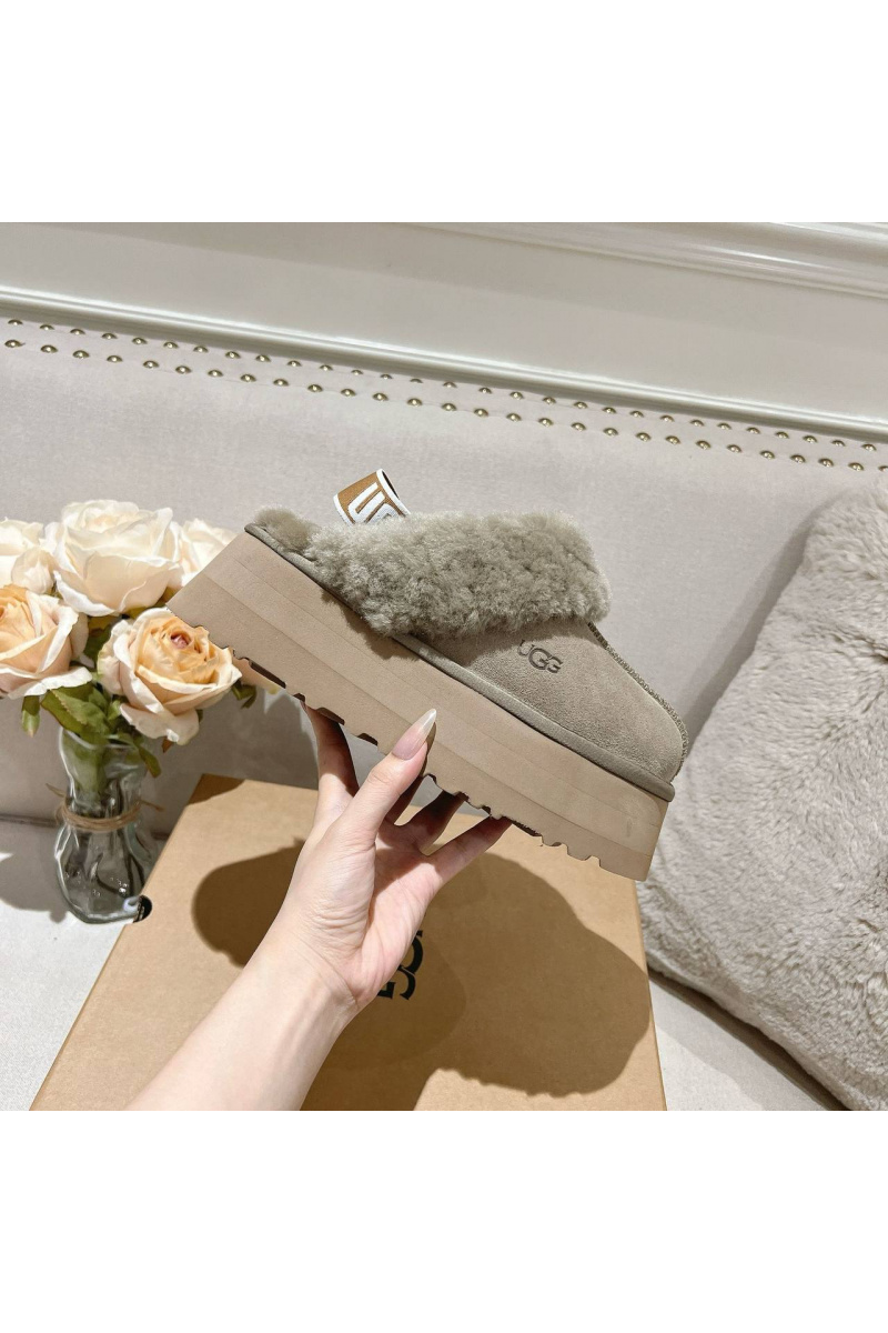 UGG Замшевые женские слиперы с мехом Funkette Platform