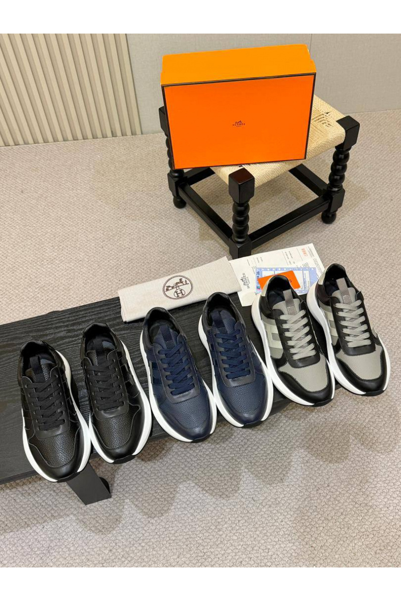 Hermes Мужские кожаные кроссовки 