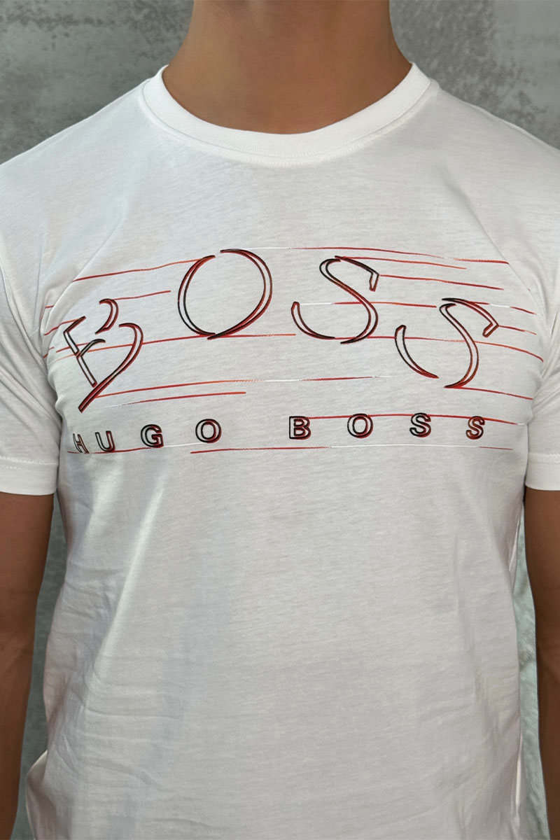 Hugо Воss Футболка белого цвета logo-applique