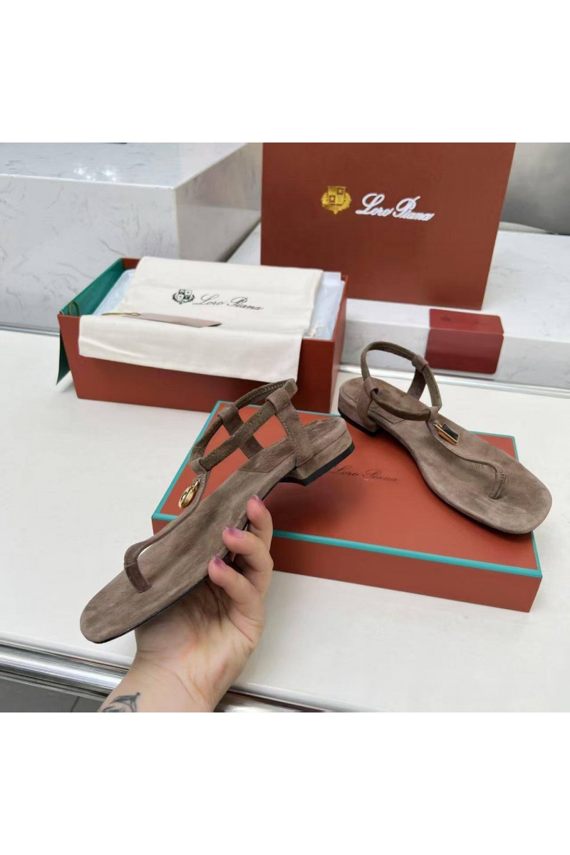 Loro Piana Женские замшевые сандалии Premium - Brown