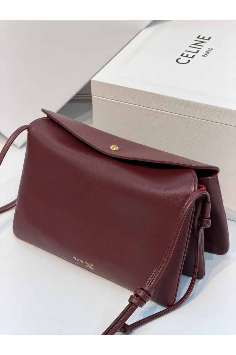 Celine Кожаная сумка Trio Flap premium 22.5x13x3.5 см