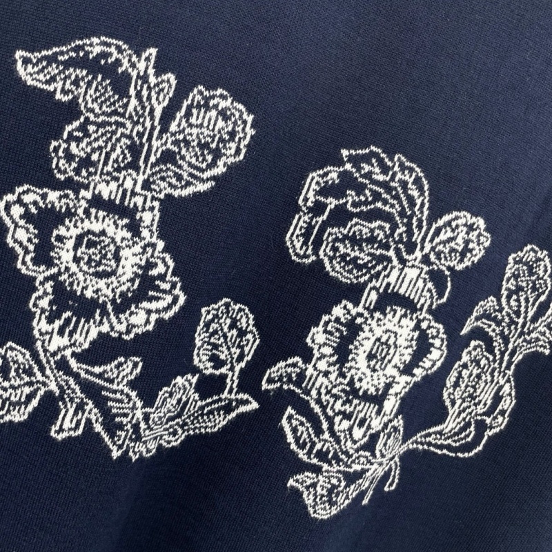 Lоuis Vuittоn Мужская тёмно-синяя футболка Premium Intarsia floral 