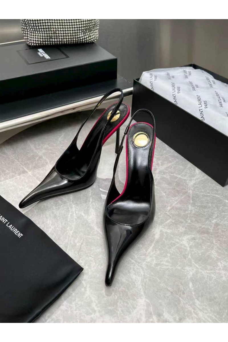 Yves Saint Laurent Женские кожаные туфли на каблуке premium