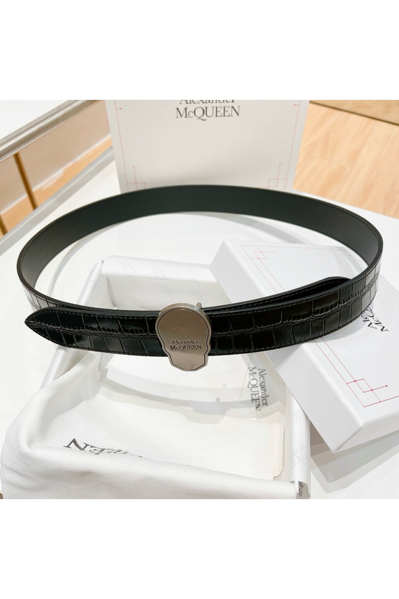 Alexander McQueen Кожаный ремень Skull Premium (ширина 3.5 см)