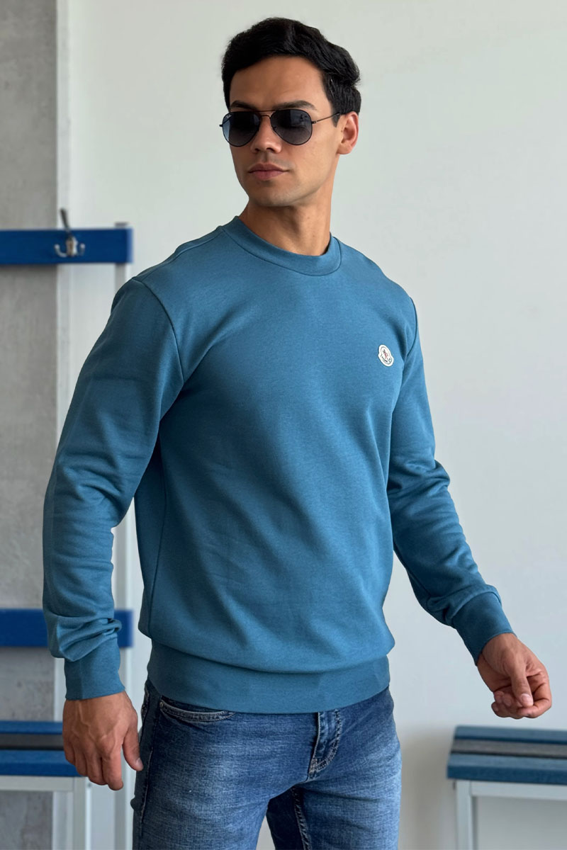 Moncler Свитшот голубого цвета logo-patch