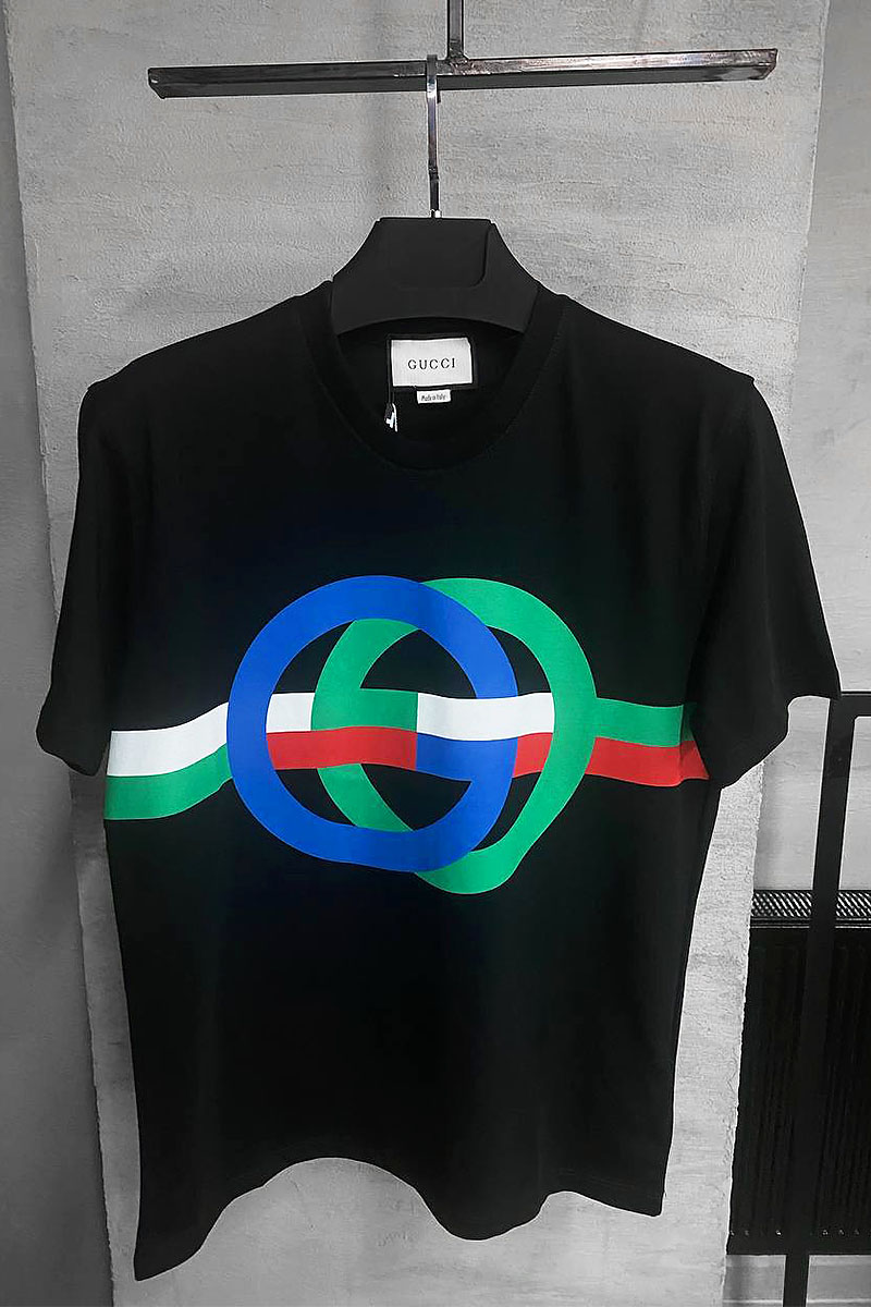 Gucci Мужская футболка чёрного цвета GG print