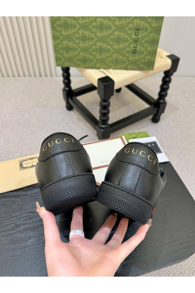 Gucci Кожаные кроссовки GG Screener - Black