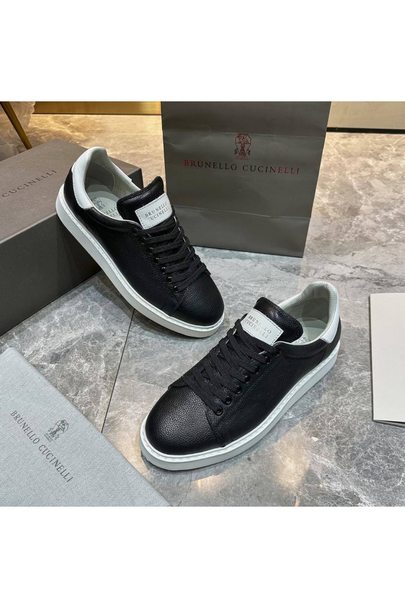 Brunеllо Сuсinеlli Мужские кроссовки grain leather - Black