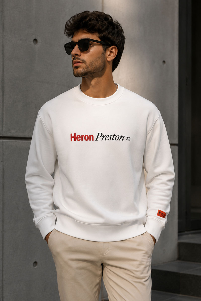 Heron Preston Мужской белый свитшот Multi Heron Censored