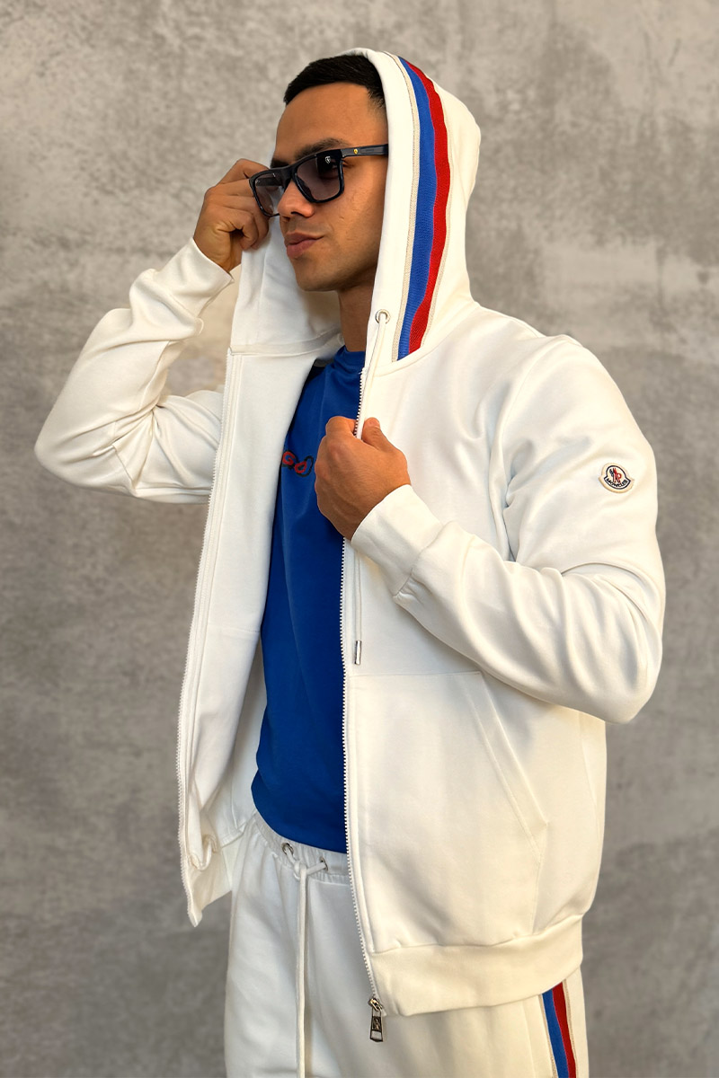 Moncler Белый спортивный костюм striped logo 