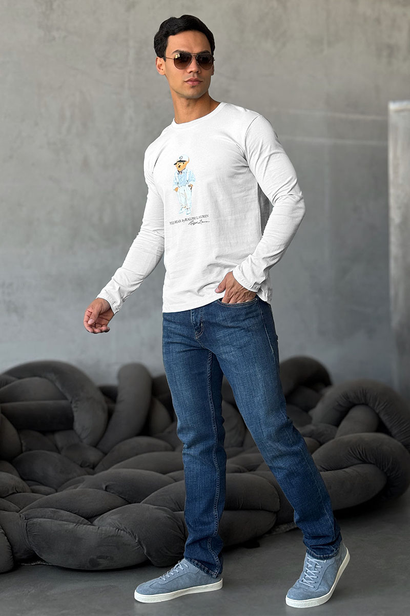 Polo Ralph Lauren Мужской лонгслив "Bear" - White