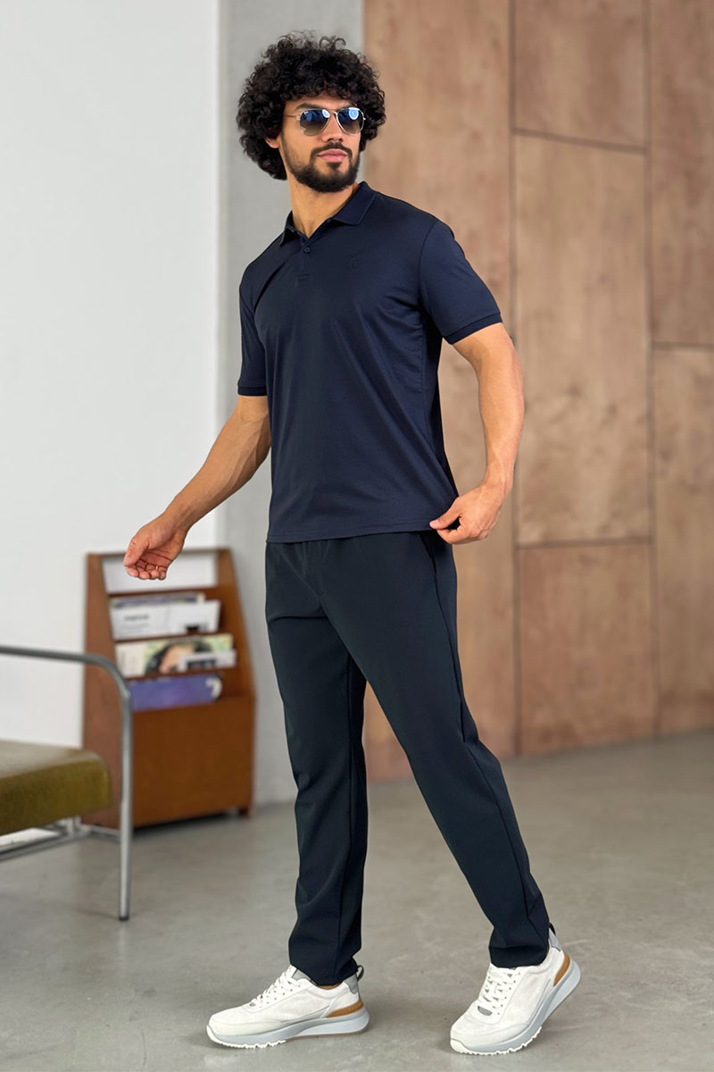 Loro Piana Мужское поло синего цвета