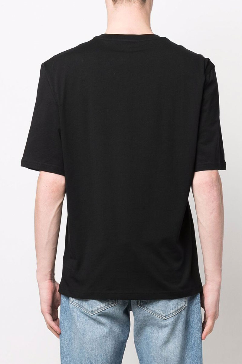 Moschino Чёрная оверсайз футболка colourblocked logo