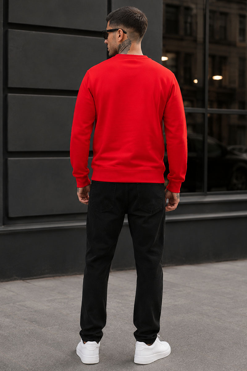 Kenzo Красный мужской свитшот Tiger Head embroidered