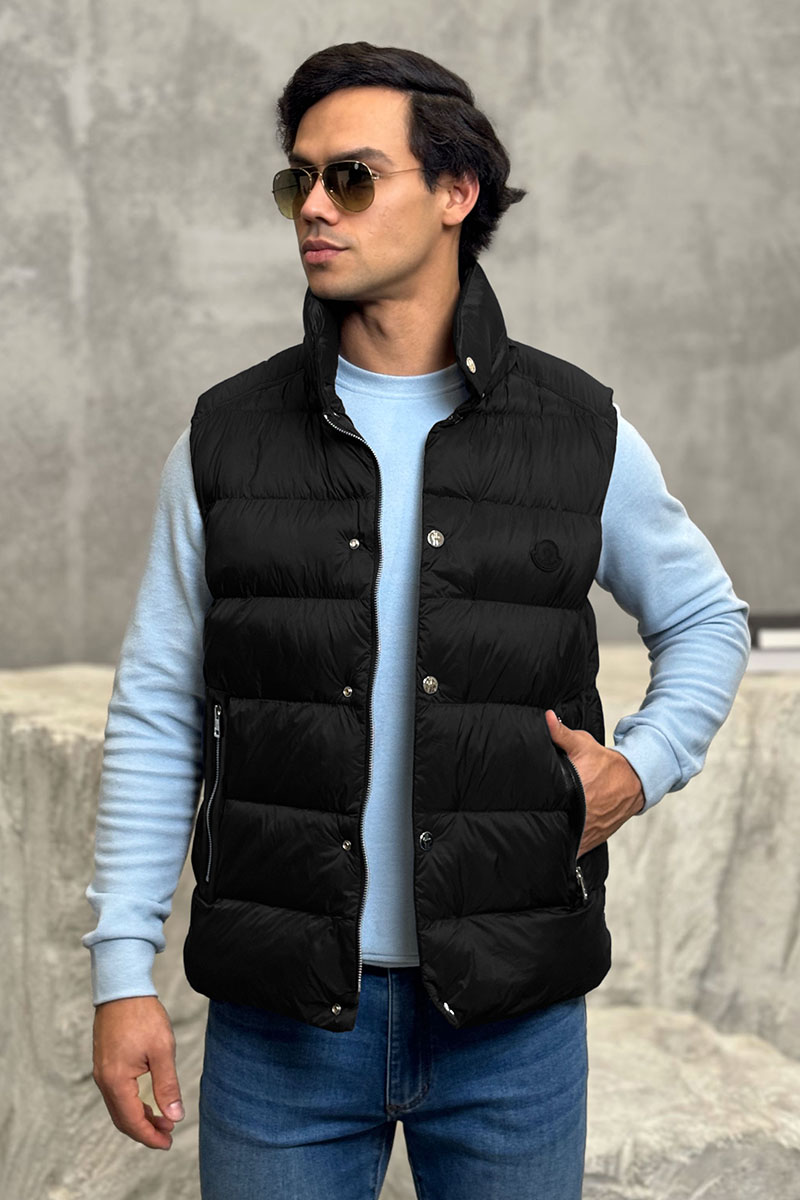 Moncler Чёрный жилет Herniaire logo-patch 