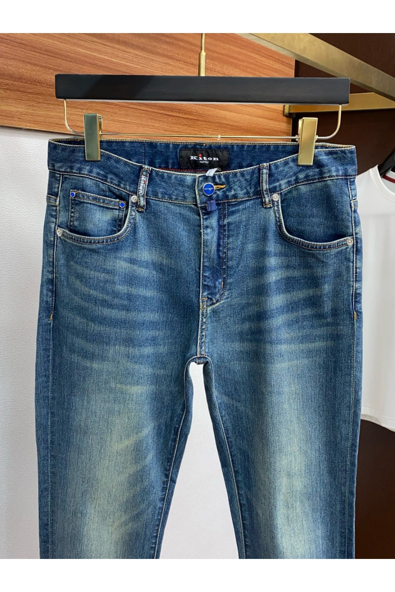 Kiton Мужские синие джинсы Premium