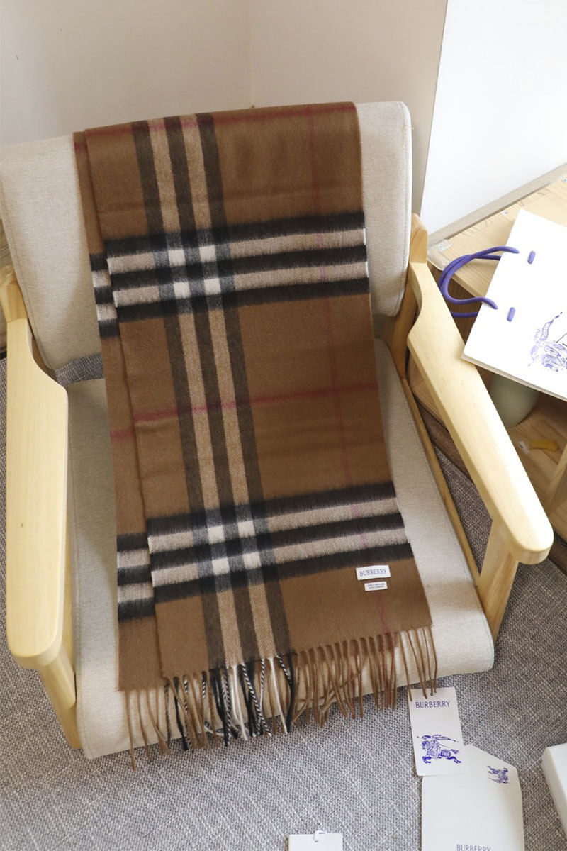 Burberry Шарф two-tone Check premium 168x30 см - Brown
