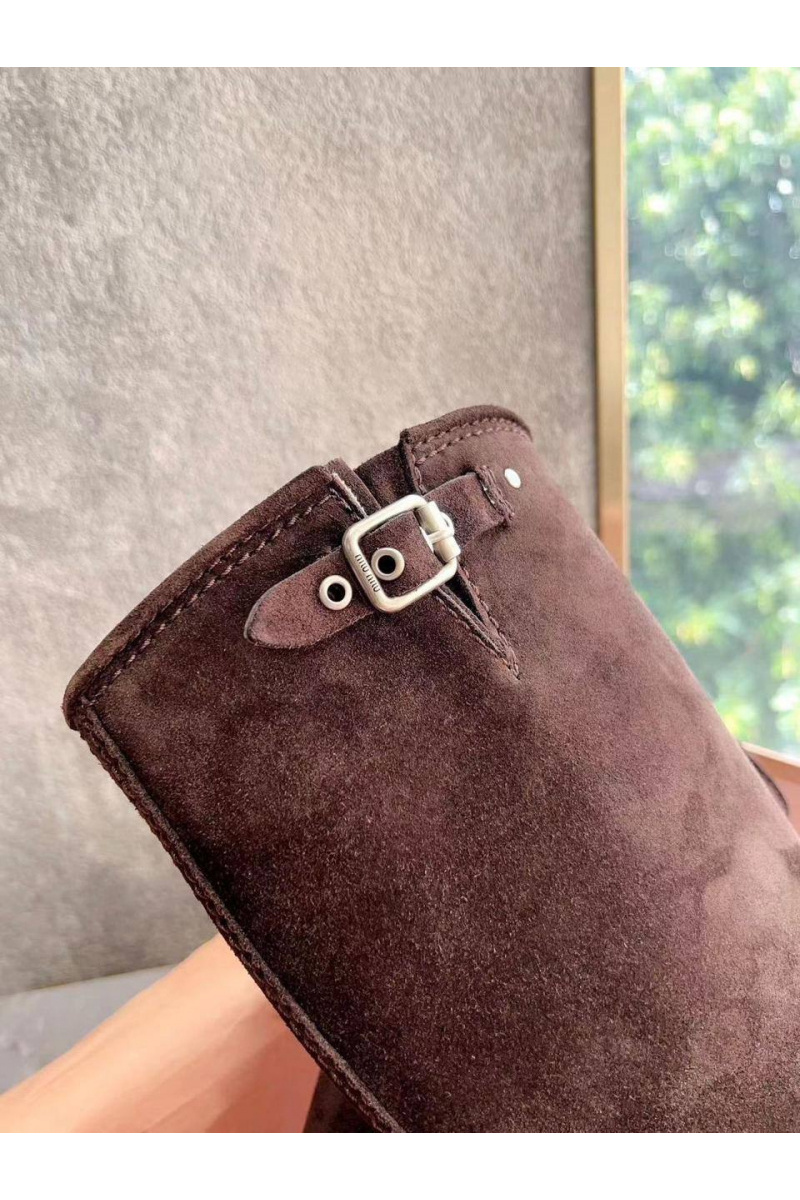 MIU MIU Женские замшевые сапоги Ankle Premium