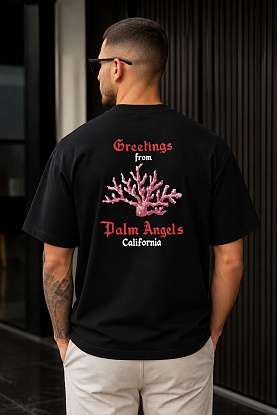 Чёрная оверсайз футболка Greetings from California
