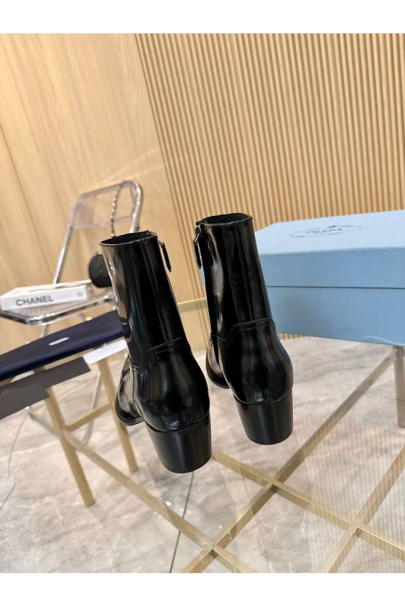 Prada Женские кожаные сапоги premium - Black