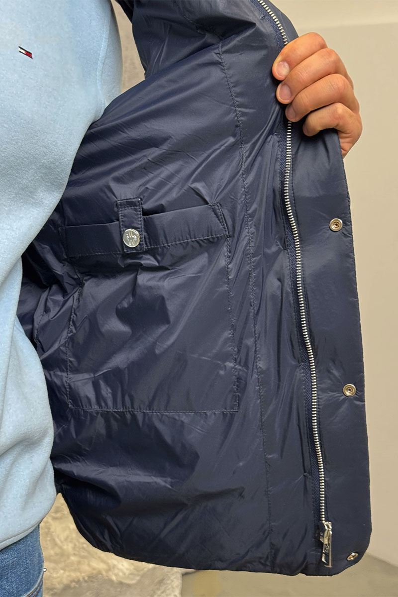 Moncler Тёмно-синий жилет Herniaire logo-patch