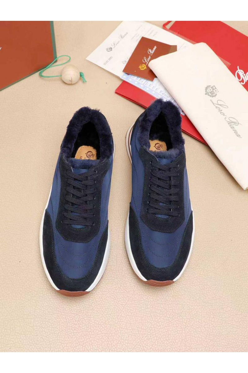 Loro Piana Кроссовки с мехом Week End Walk Evo 