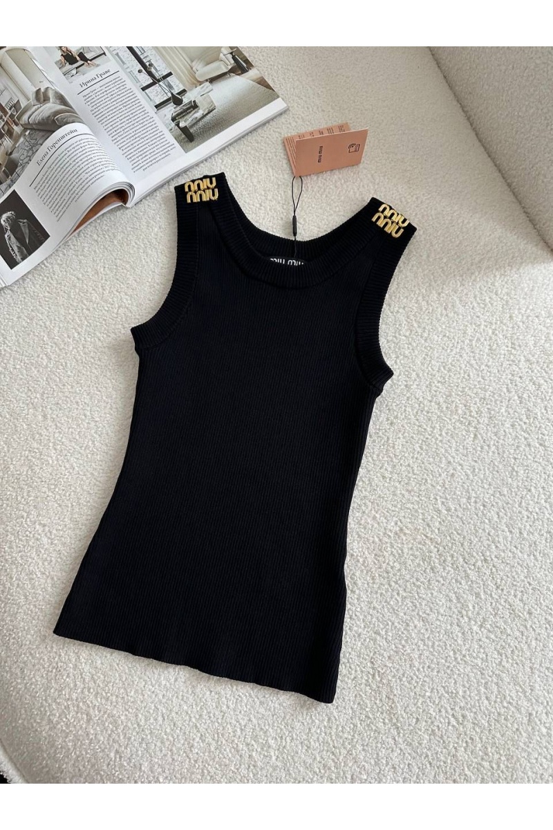 MIU MIU Женская майка MIU MIU чёрного цвета