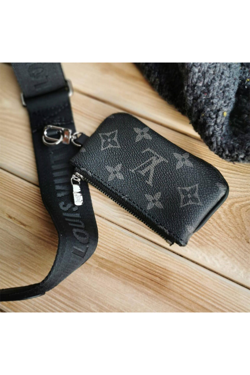 Lоuis Vuittоn Кожаная сумка Trio Messenger Monogram Eclipse 24x18 см