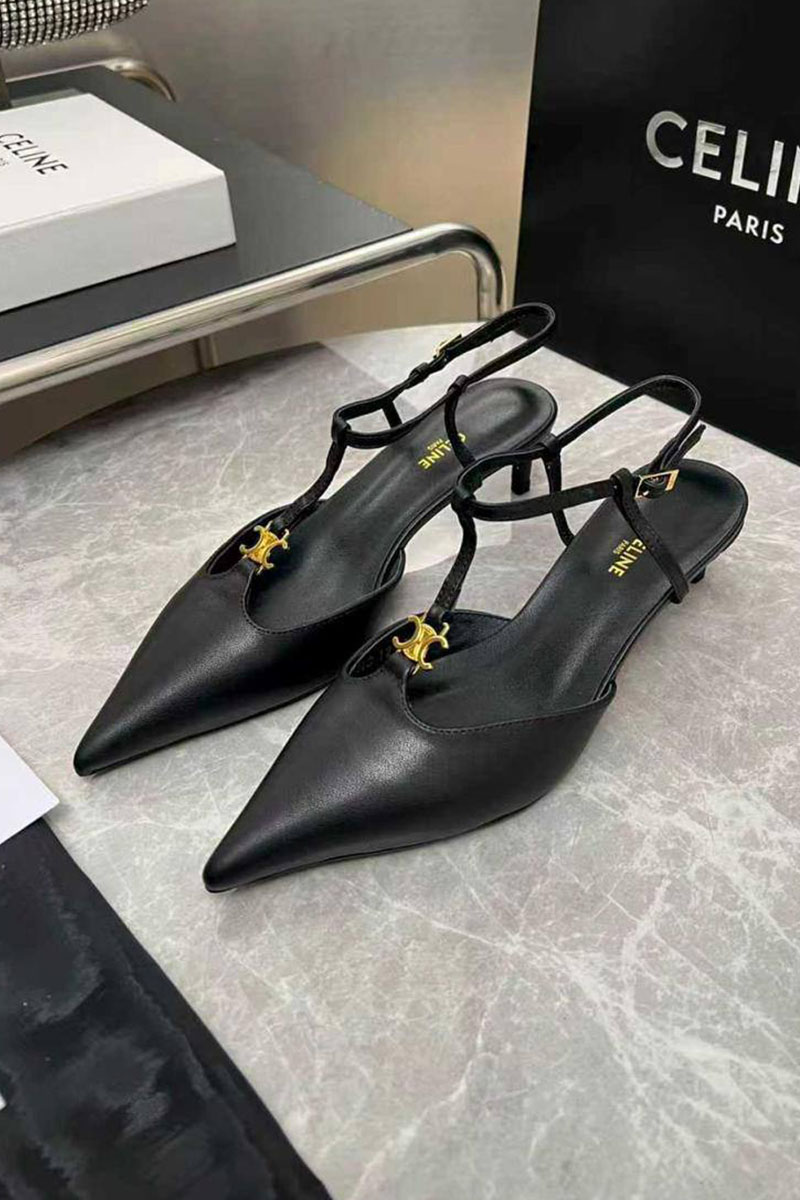 Celine Женские кожаные туфли premium