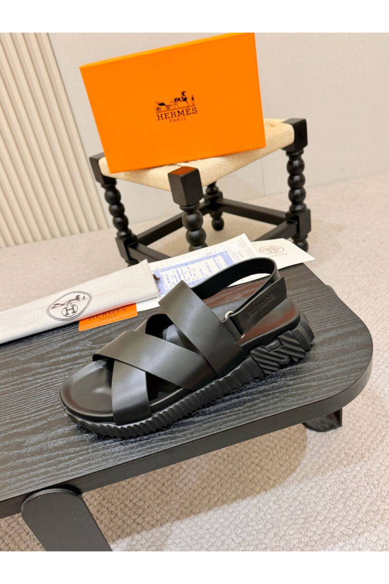 Hermes Мужские кожаные шлёпанцы Electric