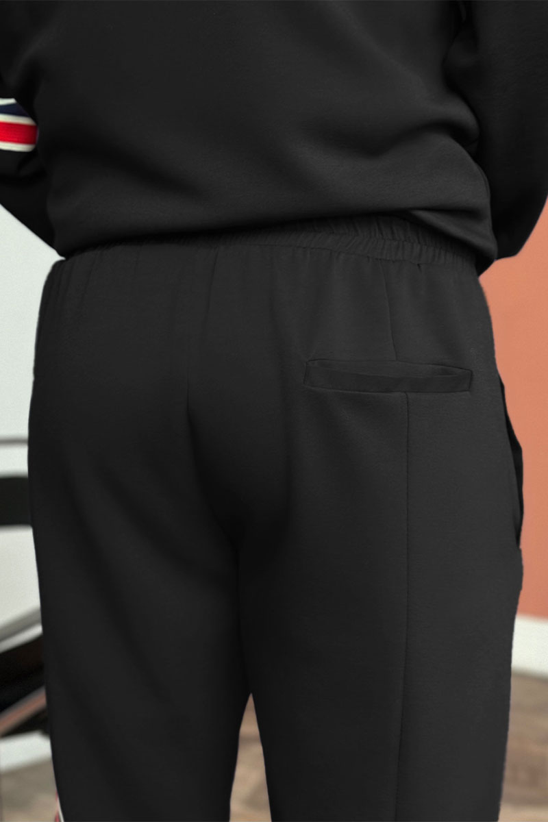 Moncler Спортивный костюм striped logo - Black