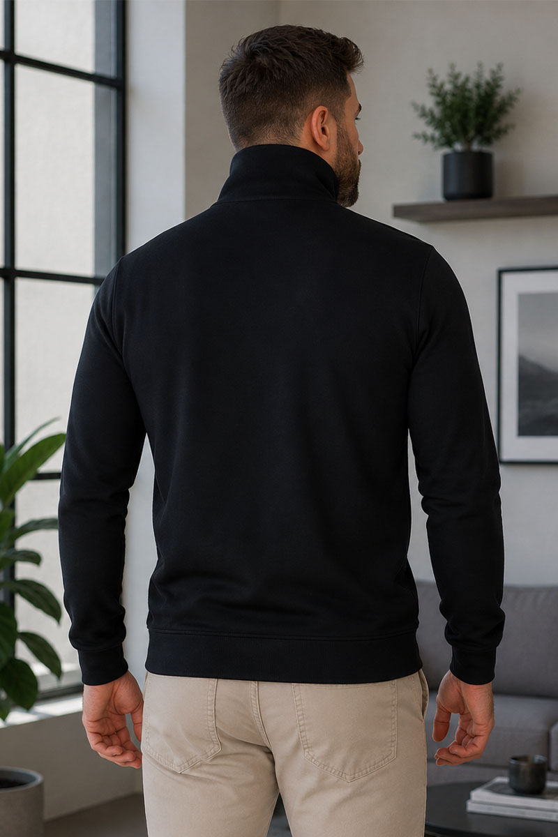 Emporio Armani EA7 Мужской джемпер zip-neck - Black
