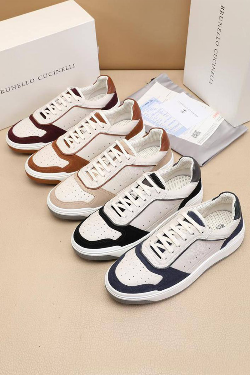 Brunеllо Сuсinеlli Комбинированные кроссовки Solomeo logo - Black / White