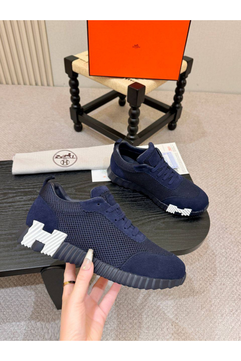 Hermes Мужские синие кроссовки Bouncing