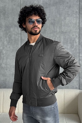 Мужской бомбер logo-plaque - Grey