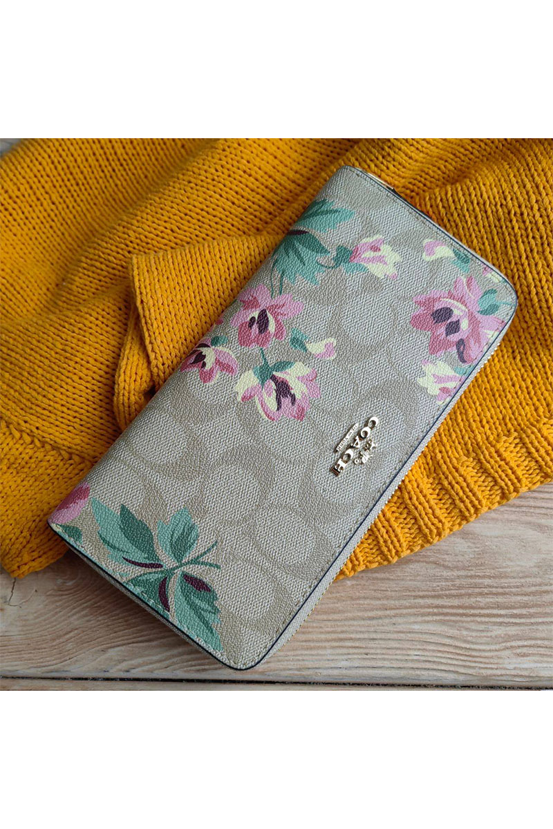 Coach Женский кожаный кошелёк Coach 20x10 см (3 расцветки)