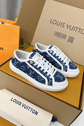 Женские комбинированные кеды Premium - Blue