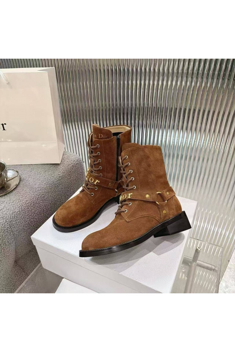 Dior Женские замшевые ботинки на шнуровке 